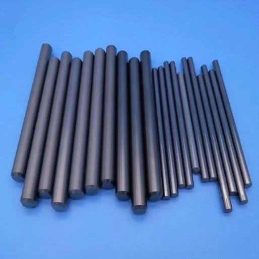Custom High Temperature Resistance Silicon Carbide Ceramic Rod Stick SSiC Ceramic Shaft For Industrial