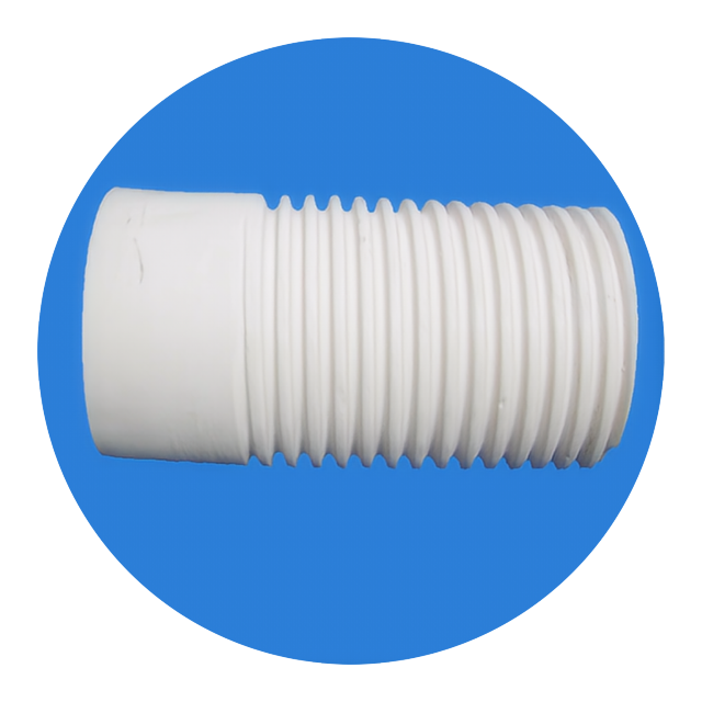 Al2O3 Full Flight Customized Screw Alumina Ceramic Threaded tubes