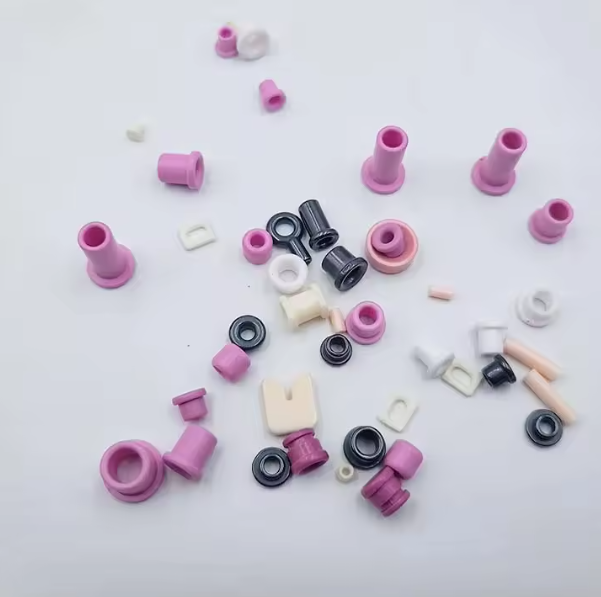 Manufacturer custom Pink Color Textile Ceramic Eyelets Wire Guide in Coiling Machine and Weaving Machinery Industrial Ceramic