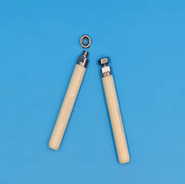 Custom 95 99 Aluminum Oxide Alumina Ceramic Rod Plunger Shaft Piston With Metal