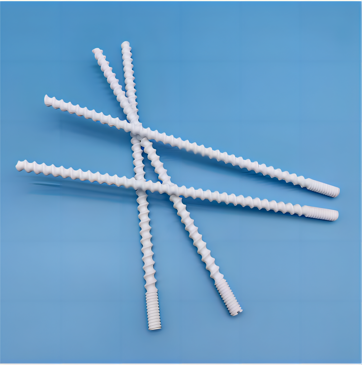 Customized Al2O3 Full Flight Screw Alumina Ceramic Threaded Pipe