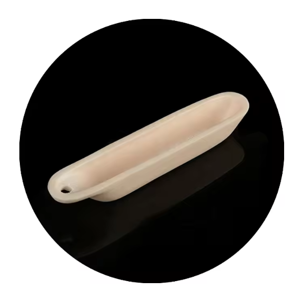 Alumina Ceramic Good Chemical Resistance Porcelain Combustion Crucible Boats with Loop